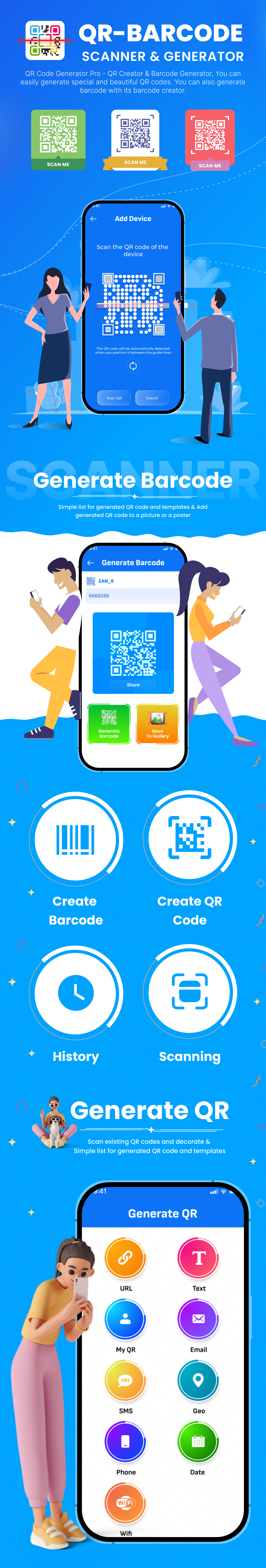 Scanner e gerador qr -Barcode - Todo o tipo de QR Code Maker - QR Scanner Android Apps - 1